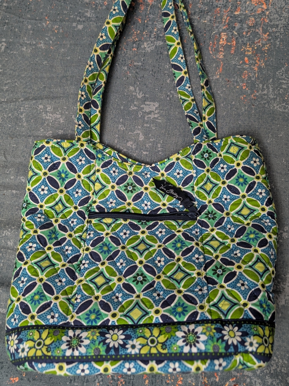 Vera Bradley Blue & Green Quilted Pattern Tote